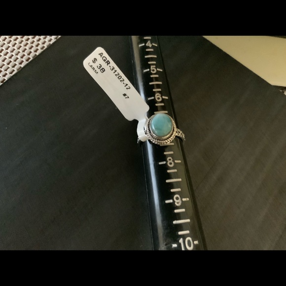 Larimar Blue .925 Carved Round 3 Size—7 - Picture 8 of 8